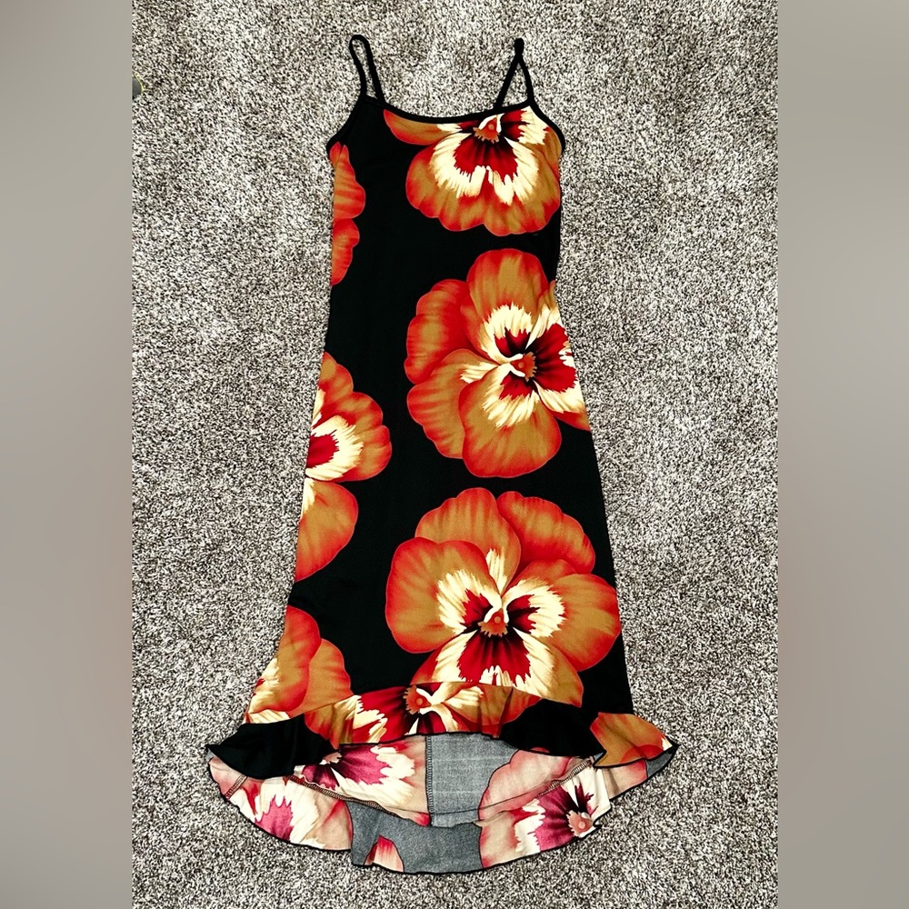 Women’s Dress Tropical Flower. Size Small. Spaghetti straps. EUC!!